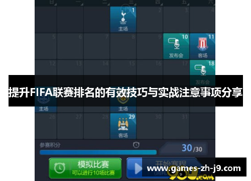 提升FIFA联赛排名的有效技巧与实战注意事项分享